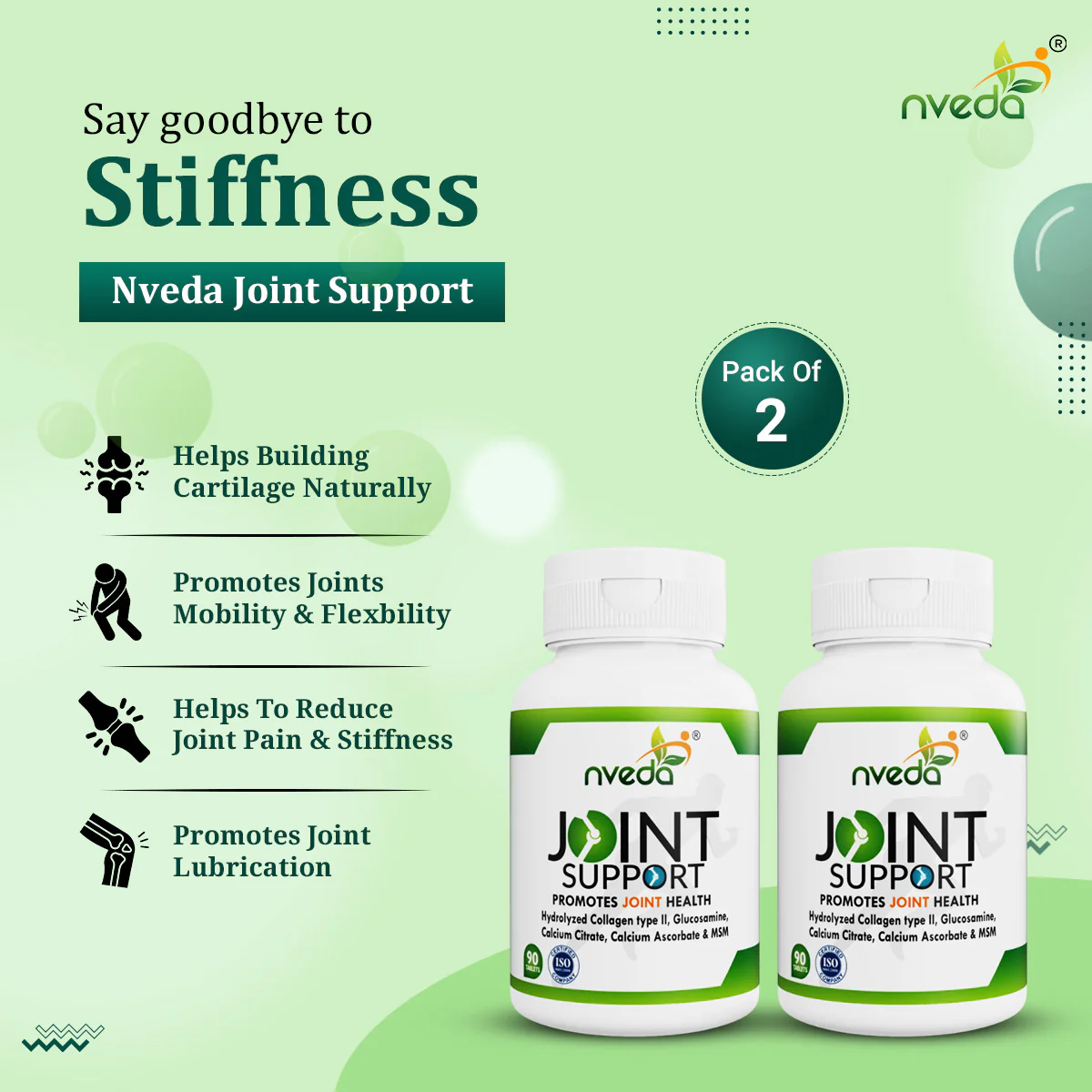 Nveda  Joint Support 90 for Knee & Joint - Pack of 2 - Image 4