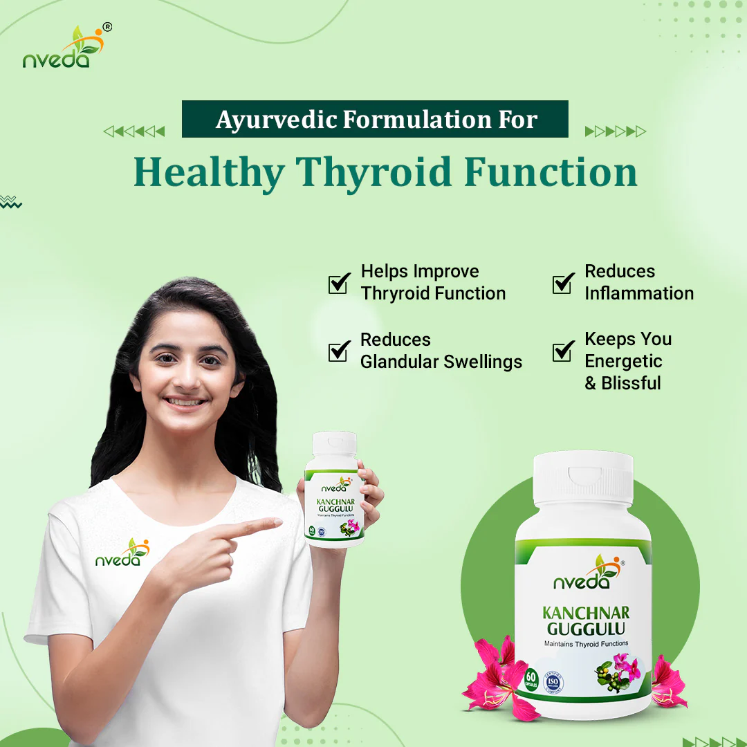 Nveda Kanchnar Guggulu for Thyroid Support - 60 Capsules - Image 4