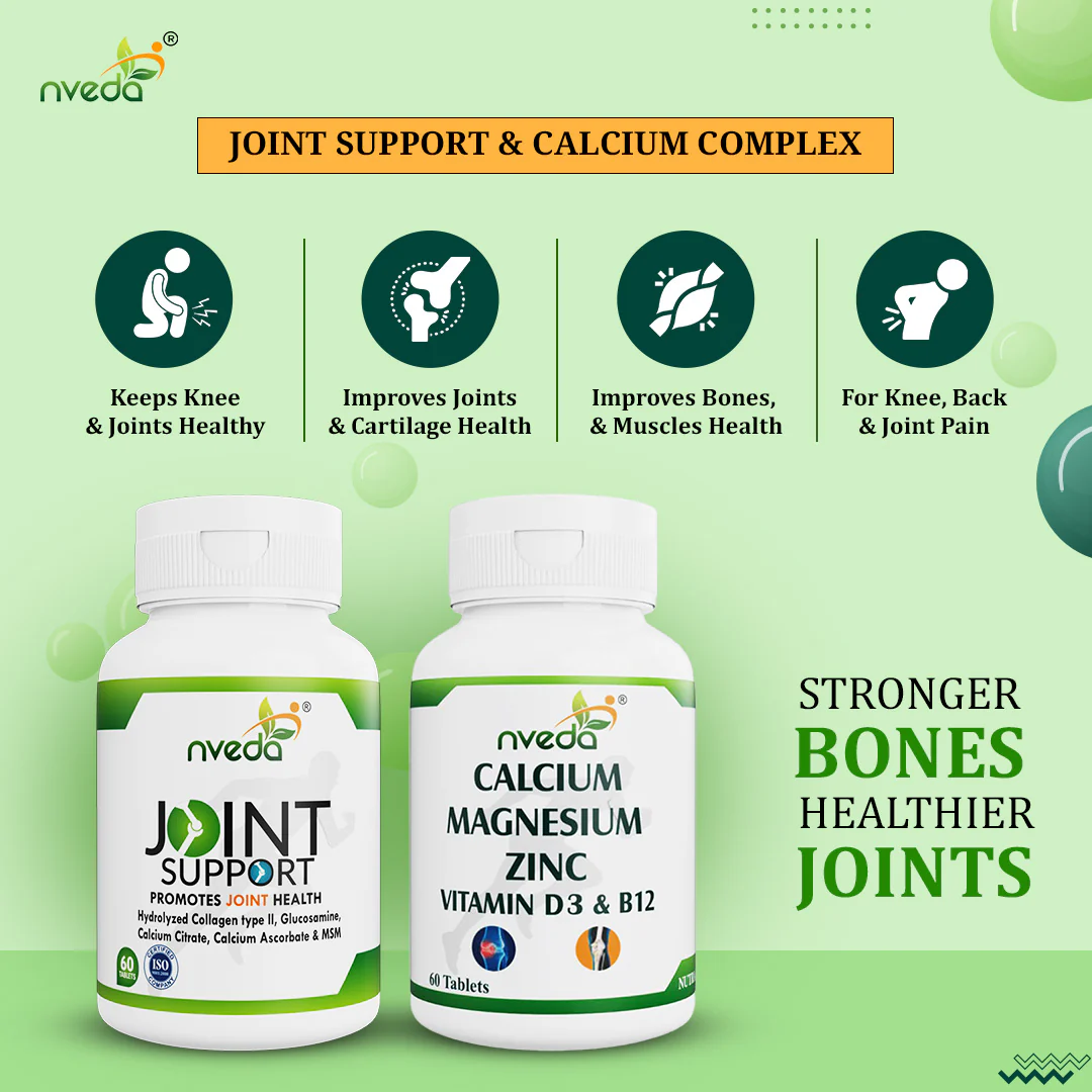 Nveda Combo Pack of Joint Support - 60 tablets & Nveda Calcium, Magnesium, Zinc, Vit D3, K2 and B12 Tablets - 60 Tablets - Image 4
