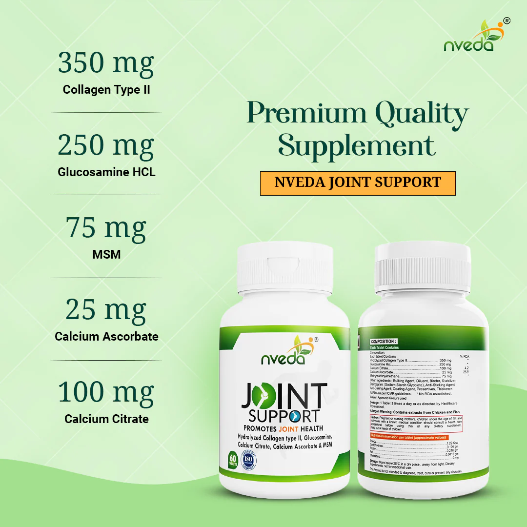 Nveda Combo Pack of Joint Support - 60 tablets & Nveda Calcium, Magnesium, Zinc, Vit D3, K2 and B12 Tablets - 60 Tablets - Image 5