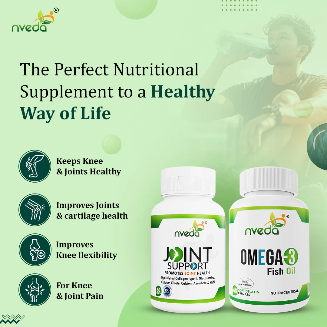 Nveda Combo Pack of Omega 3 Fish Oil - 60 Soft Gels & Joint Support for Keeping Joints Healthy for Men & Women - 60 Tablets - Image 4