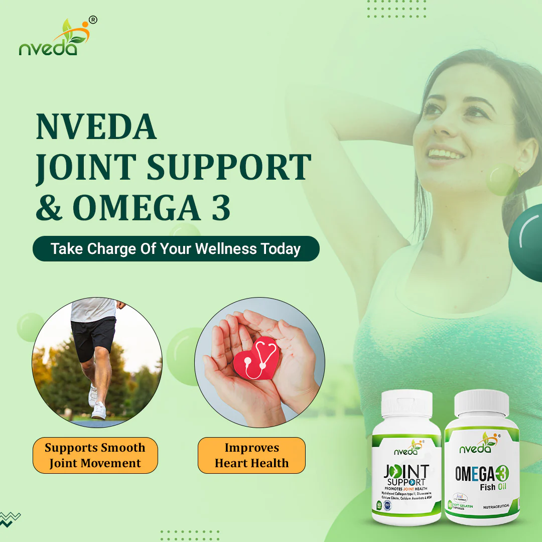 Nveda Combo Pack of Omega 3 Fish Oil - 60 Soft Gels & Joint Support for Keeping Joints Healthy for Men & Women - 60 Tablets - Image 5